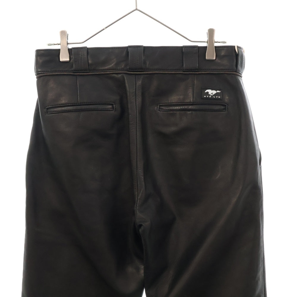 FILL THE BILL(フィルザビル) 24AW ×ALONE BOOTSCUT LEATHER PANTS ×アローン ブーツカット レザーパンツ ブラック 304-242012