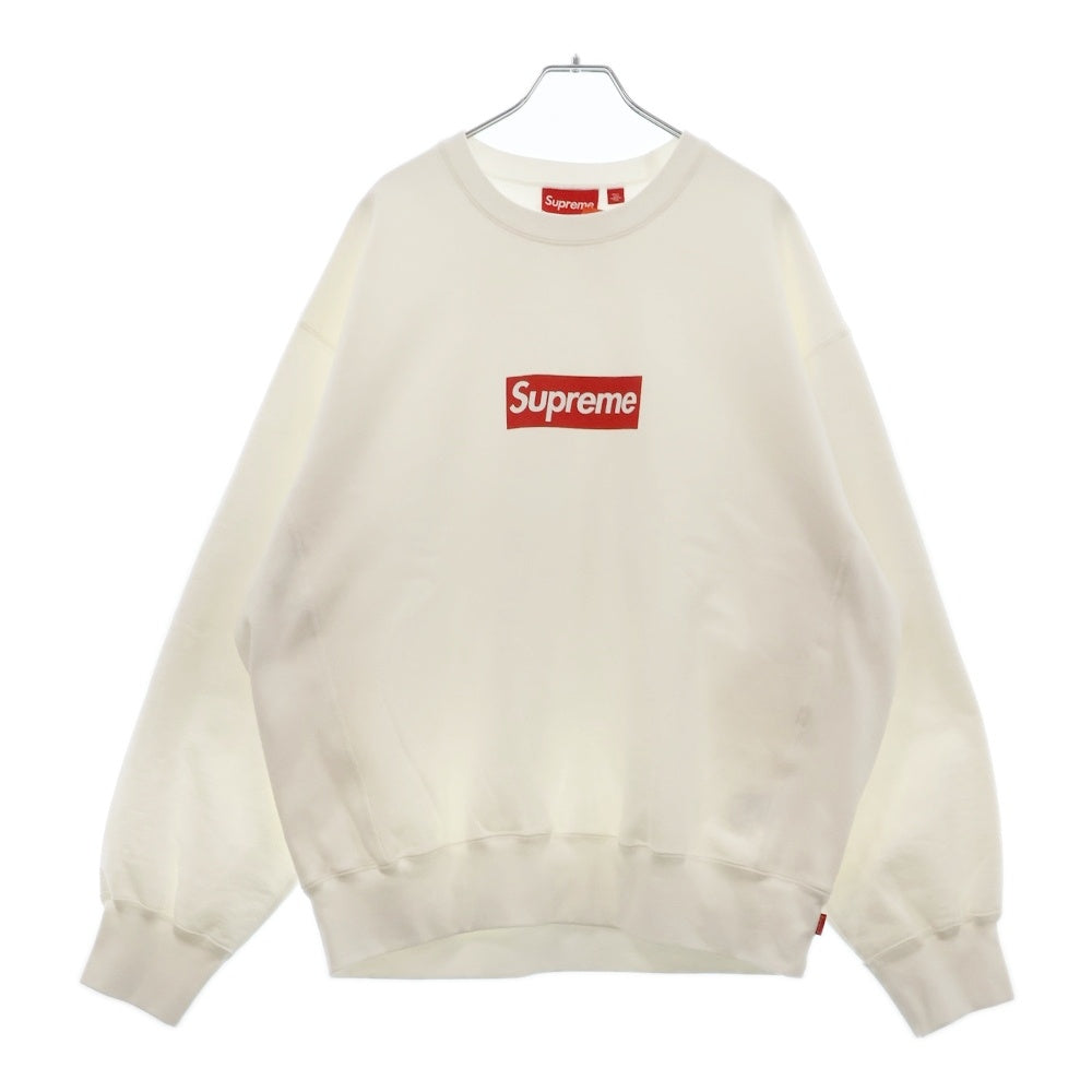 SUPREME(シュプリーム) 25SS Washed Box Logo Crewneck ウォッシュ加工 ボックスロゴ クルーネック トレーナー ホワイト