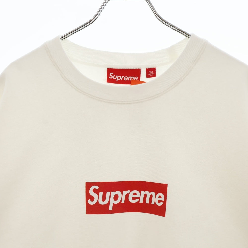 SUPREME(シュプリーム) 25SS Washed Box Logo Crewneck ウォッシュ加工 ボックスロゴ クルーネック トレーナー ホワイト