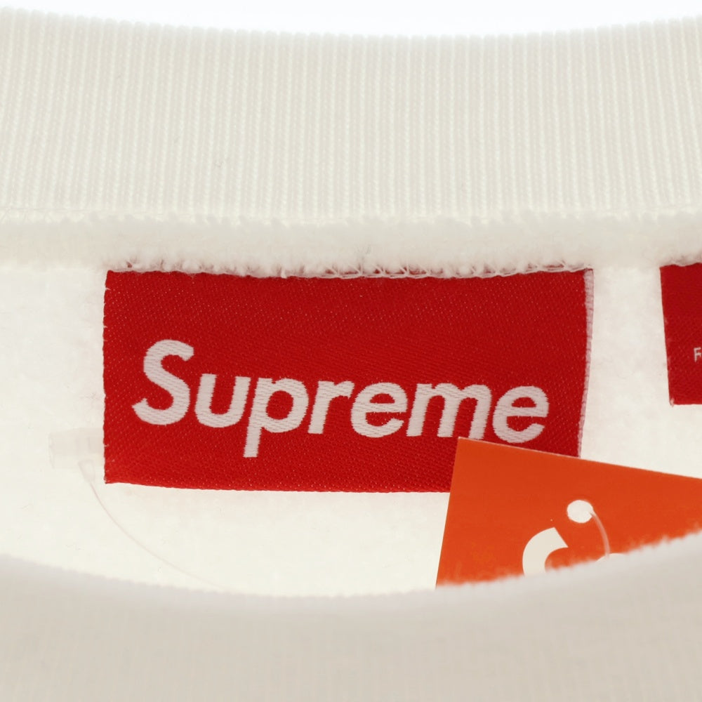 SUPREME(シュプリーム) 25SS Washed Box Logo Crewneck ウォッシュ加工 ボックスロゴ クルーネック トレーナー ホワイト