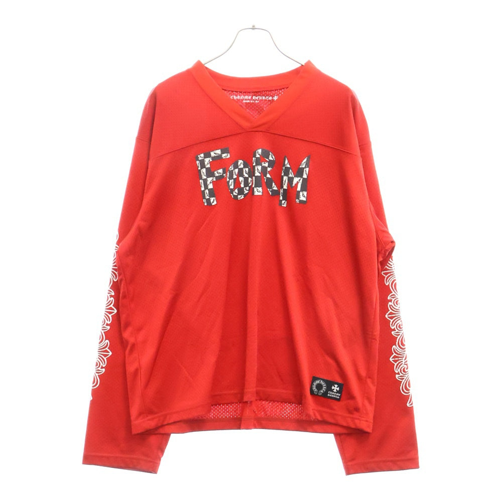 CHROME HEARTS(クロムハーツ) ×MATTY BOY PPO FORM TEAM MESH WARM UP JERSEY TEE マッティボーイ メッシュ長袖Tシャツ レッド