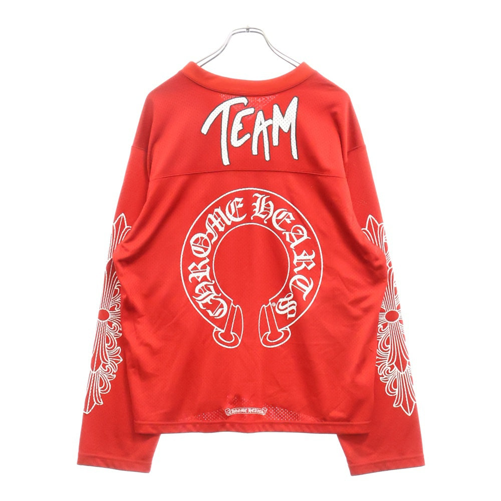 CHROME HEARTS(クロムハーツ) ×MATTY BOY PPO FORM TEAM MESH WARM UP JERSEY TEE マッティボーイ メッシュ長袖Tシャツ レッド