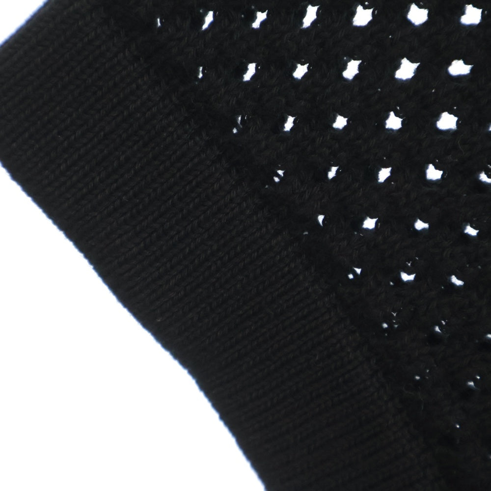 MM6 Maison Margiela(エムエムシックスメゾンマルジェラ) 24SS Net Long Sweater クルーネック シースルー半袖ニットシャツ ブラック SH2HL0010 M13013