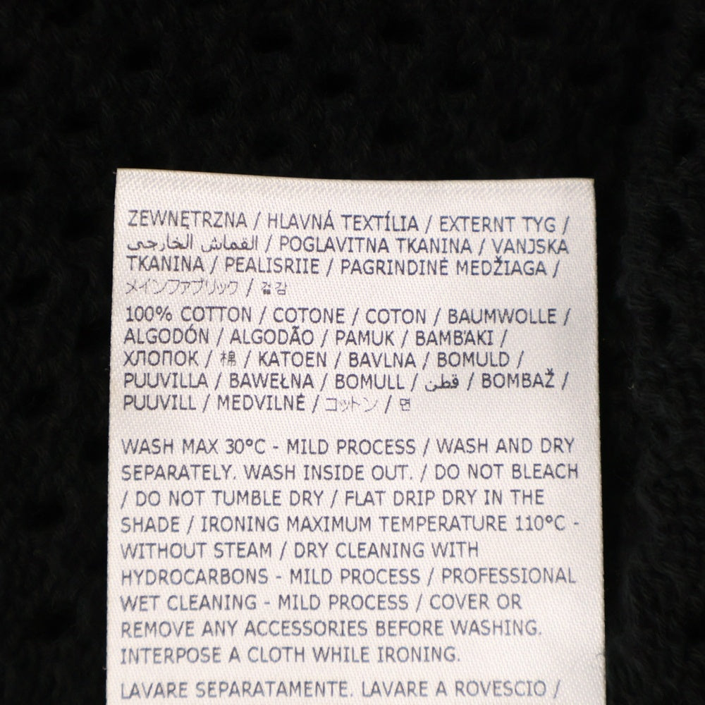 MM6 Maison Margiela(エムエムシックスメゾンマルジェラ) 24SS Net Long Sweater クルーネック シースルー半袖ニットシャツ ブラック SH2HL0010 M13013