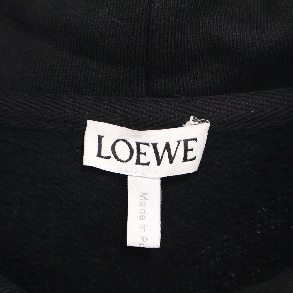 LOEWE(ロエベ) Cropped Hoodie クロップド プルオーバースウェットパーカー フーディー ブラック レディース S359Y25X45