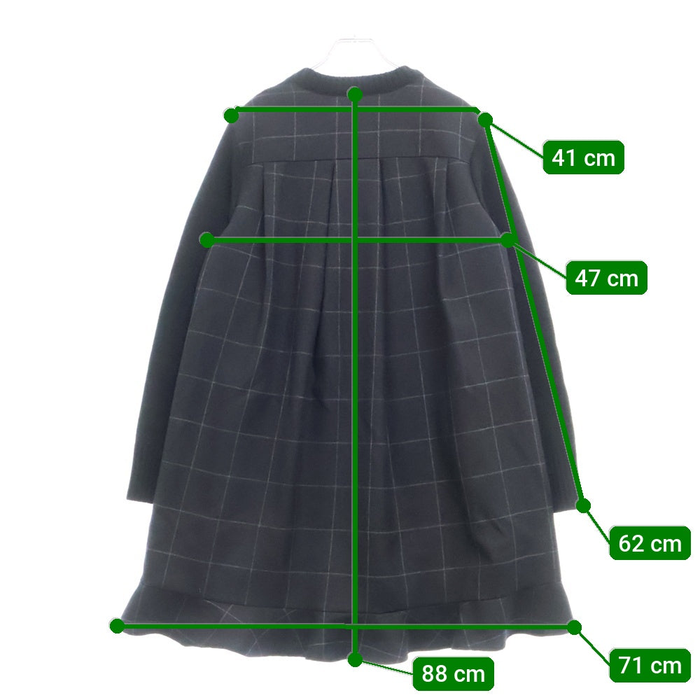 Sacai(サカイ) Windowpane Knit Dress ウールニット ドレス ブラック レディース 24-07576