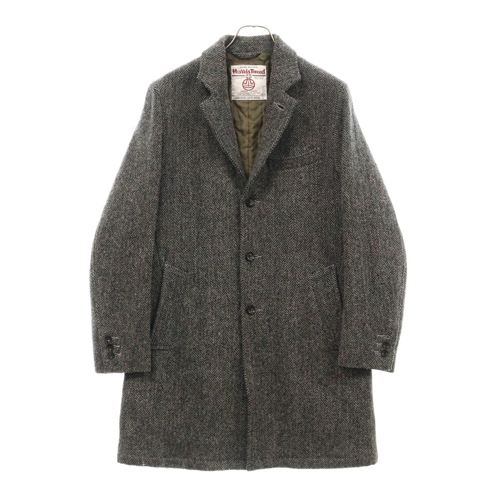 Harris Tweed(ハリスツイード) ×FREAK'S STORE フリークスストア チェスターロングコート ヘリンボーン グレー