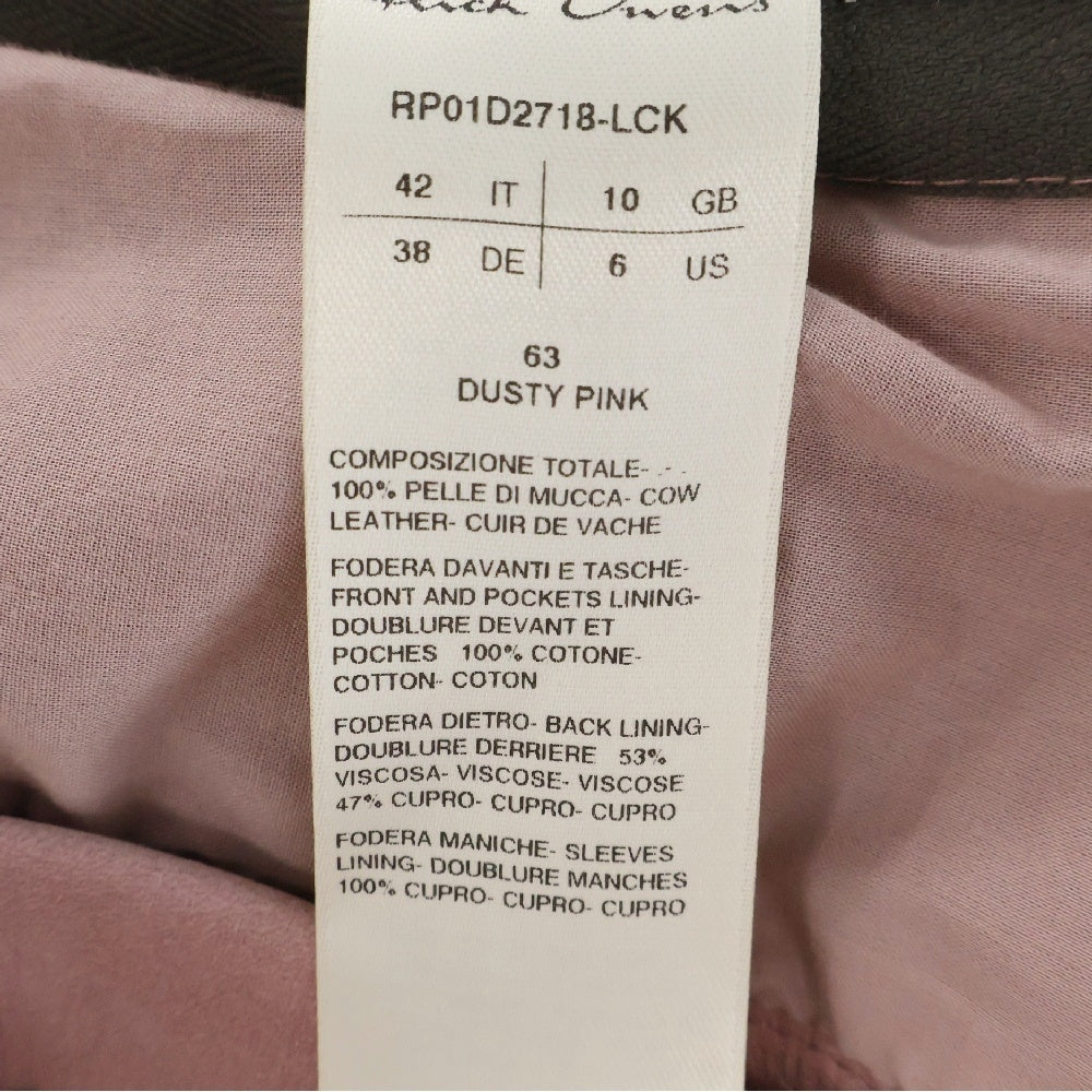 Rick Owens(リックオウエンス) Alice Strobe Leather Jacket アリス ストロボ レザージャケット ピンク RP01D2718-LCK