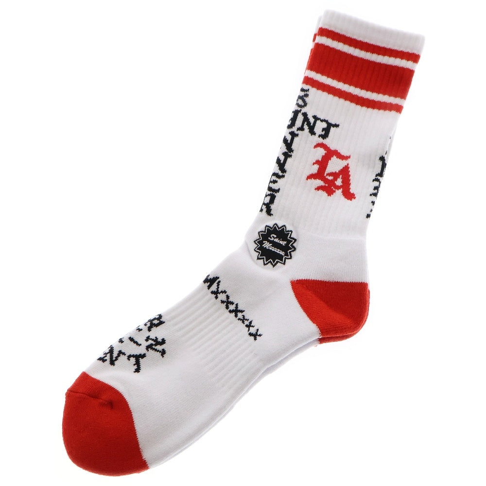 SAINT MICHAEL(セントマイケル) 24AW ×Born X Raised BR SOCKS ST Sinner ボーンレイズド 靴下 ホワイト SM-YS1-0000-C42
