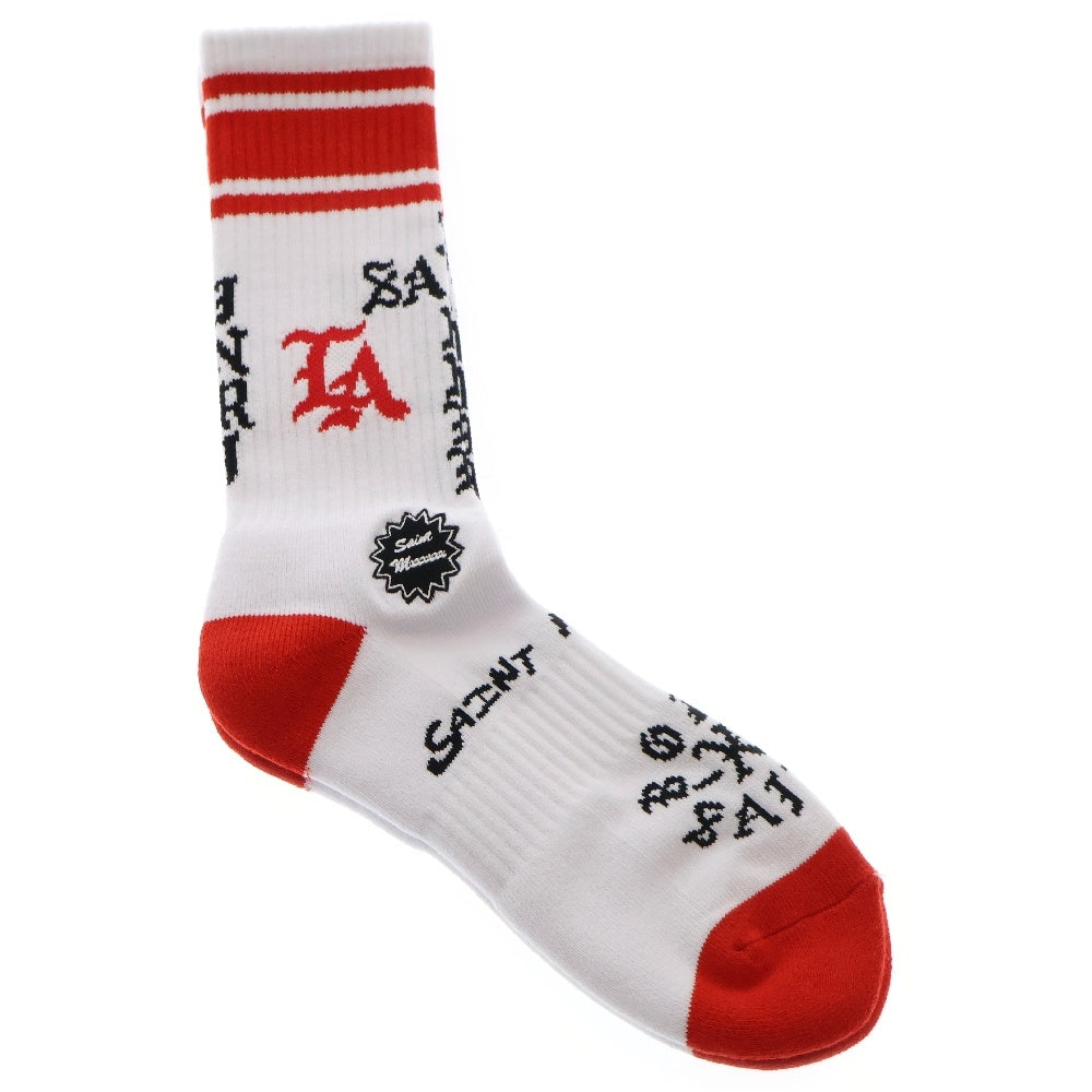 SAINT MICHAEL(セントマイケル) 24AW ×Born X Raised BR SOCKS ST Sinner ボーンレイズド 靴下 ホワイト SM-YS1-0000-C42