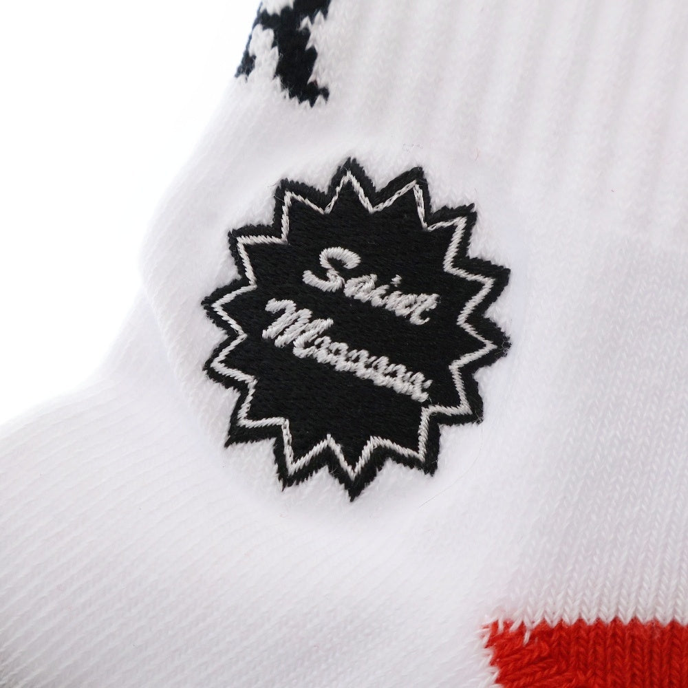 SAINT MICHAEL(セントマイケル) 24AW ×Born X Raised BR SOCKS ST Sinner ボーンレイズド 靴下 ホワイト SM-YS1-0000-C42