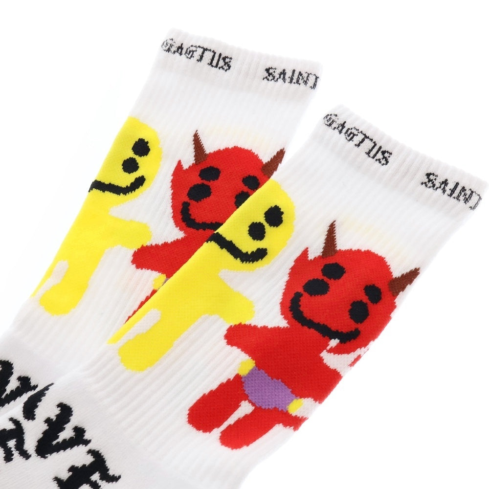 SAINT MICHAEL(セントマイケル) 24AW ×Cactus Plant Flea Market CP SOCKS LMA カクタスプラント フレアマーケット 靴下 ホワイト SM-YS1-0000-C11