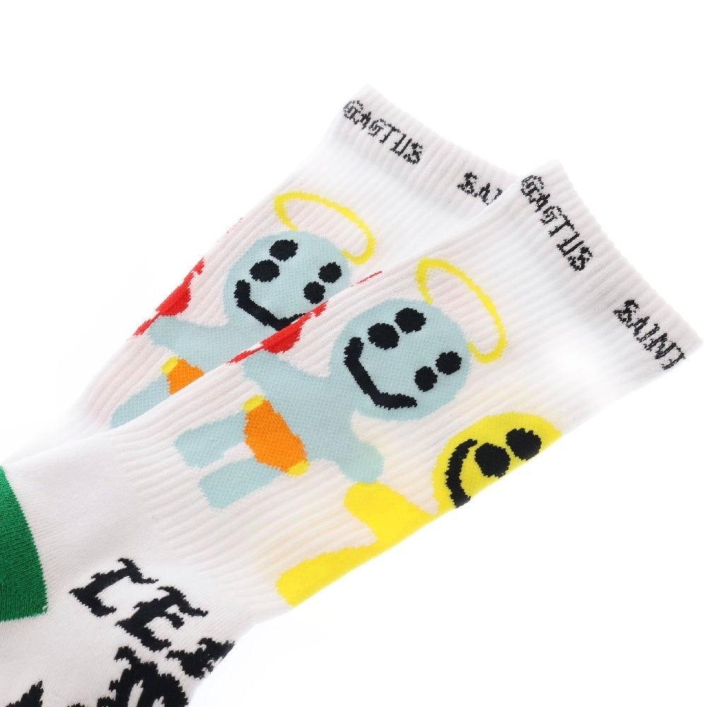 SAINT MICHAEL(セントマイケル) 24AW ×Cactus Plant Flea Market CP SOCKS LMA カクタスプラント フレアマーケット 靴下 ホワイト SM-YS1-0000-C11