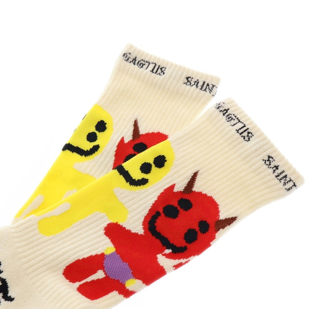 SAINT MICHAEL(セントマイケル) 24AW ×Cactus Plant Flea Market CP SOCKS LMA カクタスプラント フレアマーケット 靴下 アイボリーSM-YS1-0000-C12