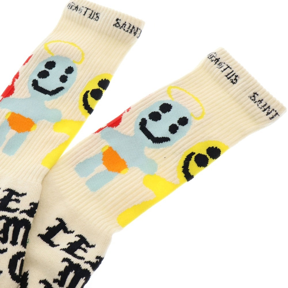 SAINT MICHAEL(セントマイケル) 24AW ×Cactus Plant Flea Market CP SOCKS LMA カクタスプラント フレアマーケット 靴下 アイボリーSM-YS1-0000-C12