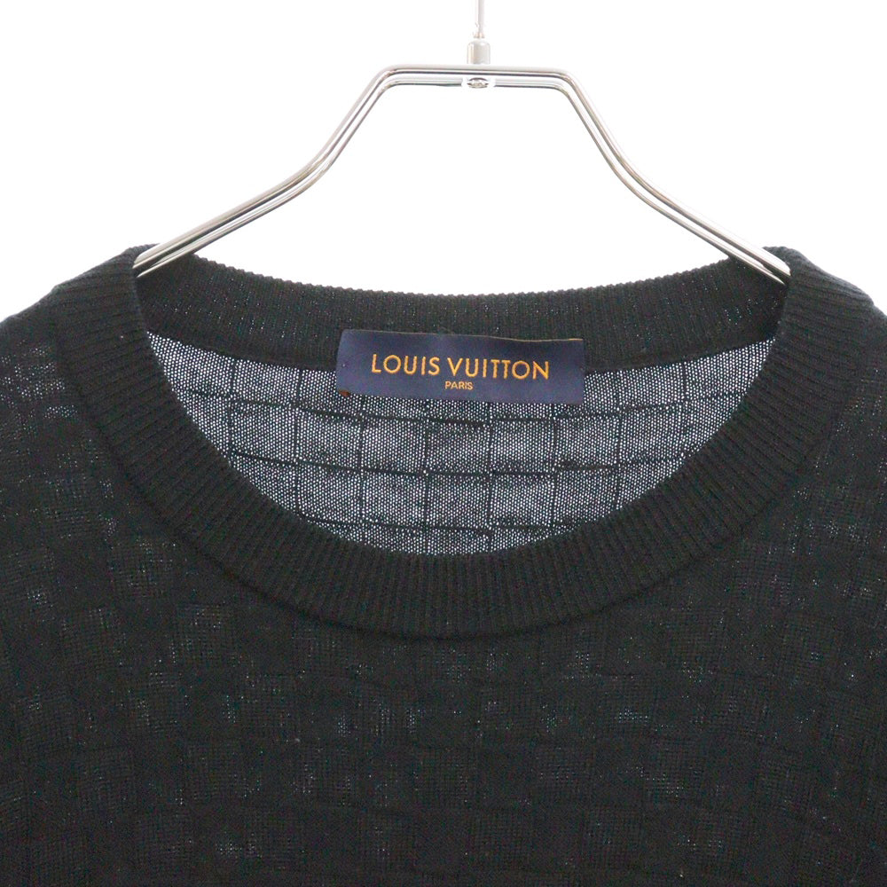 LOUIS VUITTON(ルイヴィトン) 21SS ダミエ クルーネックニット セーター ブラック RM211Q VOR HJN40W