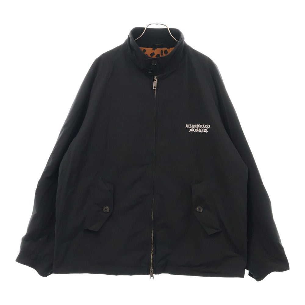 WACKO MARIA(ワコマリア) × BARACUTA G4 HARRINGTON JACKE ×バラクータ ロゴ刺繍 裏地レオパード ジップアップブルゾン ブラック