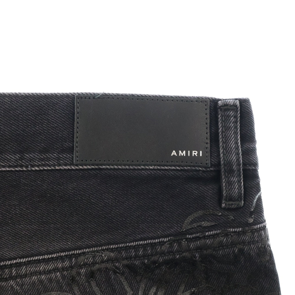 AMIRI(アミリ) 25SS SCRIPT CRYSTAL STRAIGHT VINTAGE BLACK スクリプトクリスタルストレートパンツ ヴィンテージブラック デニム AMDNGH1057