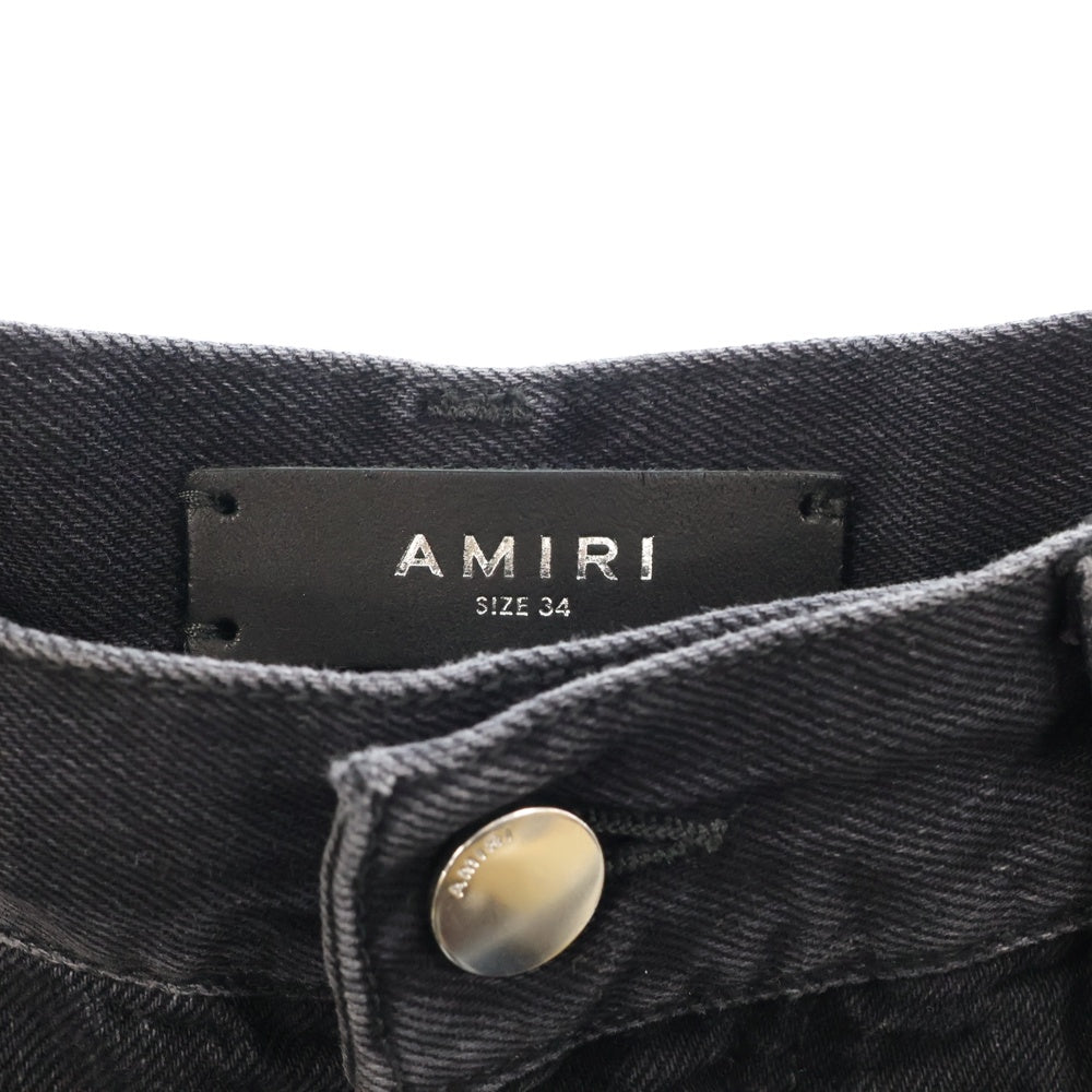AMIRI(アミリ) 25SS SCRIPT CRYSTAL STRAIGHT VINTAGE BLACK スクリプトクリスタルストレートパンツ ヴィンテージブラック デニム AMDNGH1057