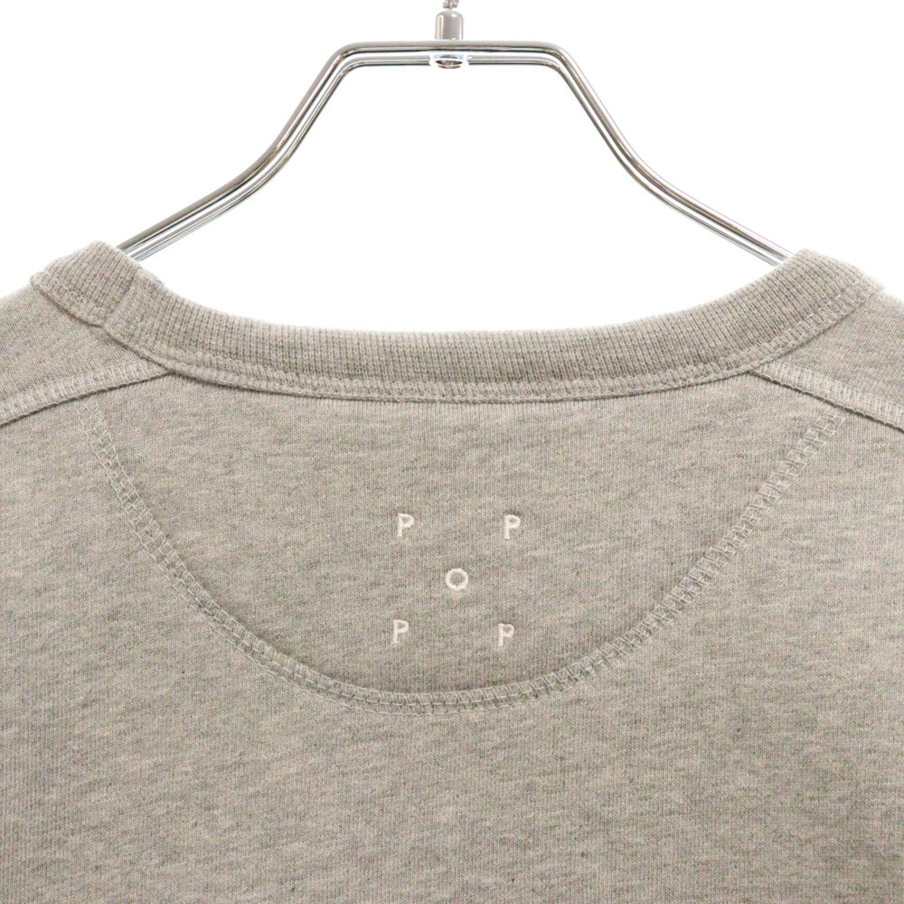 POP TRADING COMPANY(ポップトレーディングカンパニー) LOGO CREWNECK SWEAT ロゴクルーネック スウェットトレーナー グレー POPSS25_01-006