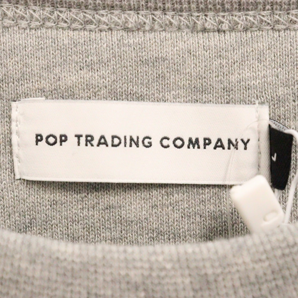 POP TRADING COMPANY(ポップトレーディングカンパニー) LOGO CREWNECK SWEAT ロゴクルーネック スウェットトレーナー グレー POPSS25_01-006