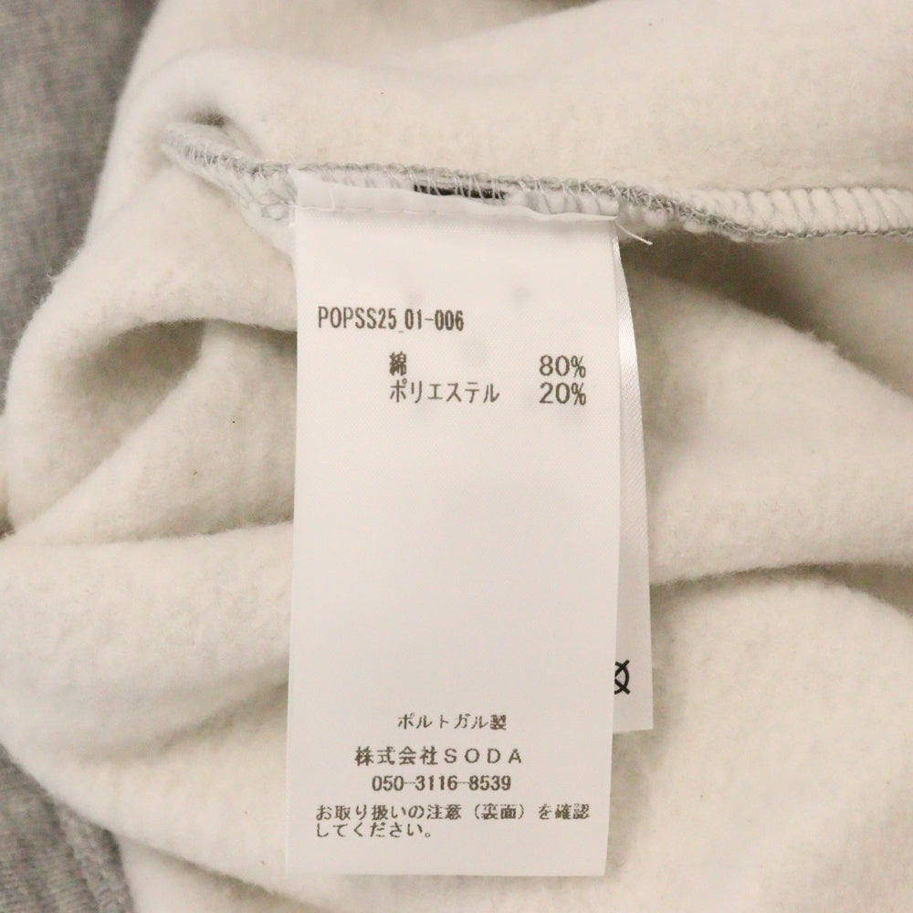 POP TRADING COMPANY(ポップトレーディングカンパニー) LOGO CREWNECK SWEAT ロゴクルーネック スウェットトレーナー グレー POPSS25_01-006