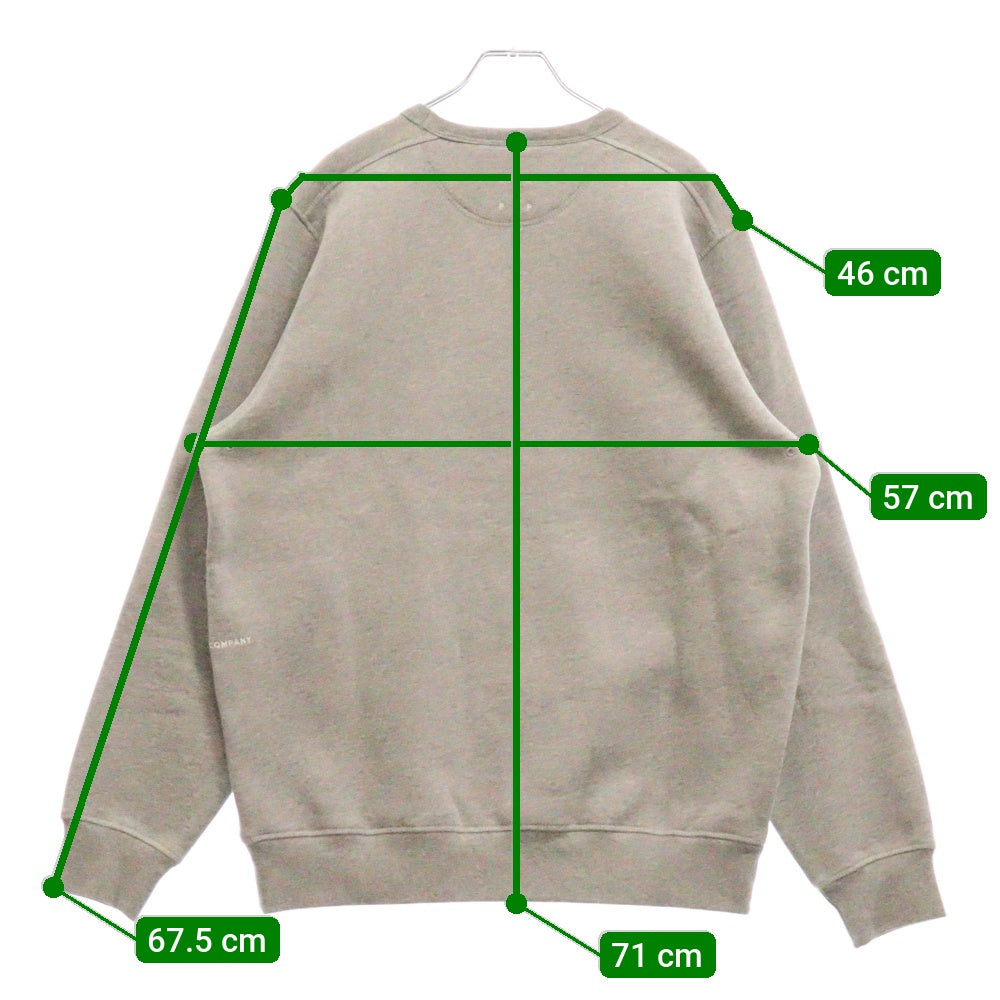 POP TRADING COMPANY(ポップトレーディングカンパニー) LOGO CREWNECK SWEAT ロゴクルーネック スウェットトレーナー グレー POPSS25_01-006