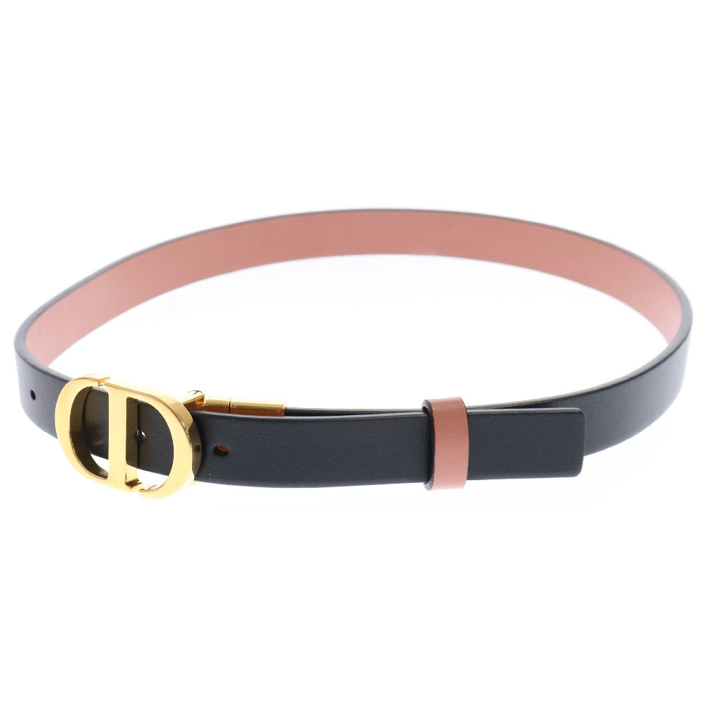Christian Dior(クリスチャンディオール) 30 Montaigne Belt モンテーニュ リバーシブルレザーベルト ブラック/ピンク レディース