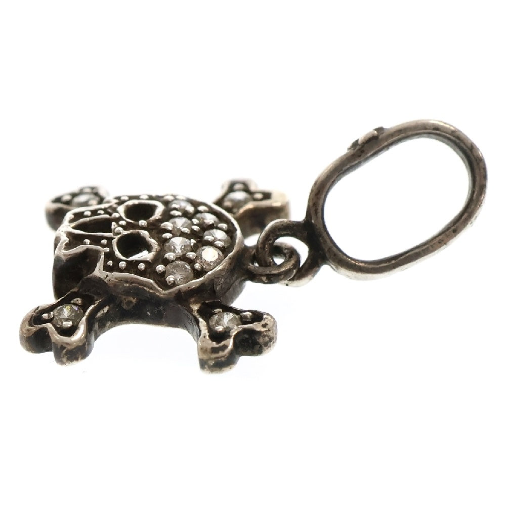 Loree Rodkin(ローリーロドキン) Small Flat Pave Skull ジルコニア スモールフラット スカル ペンダントトップ ネックレストップ シルバー