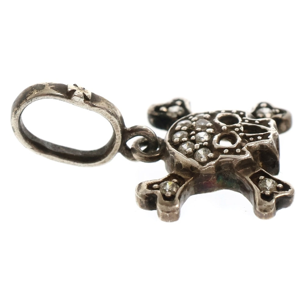 Loree Rodkin(ローリーロドキン) Small Flat Pave Skull ジルコニア スモールフラット スカル ペンダントトップ ネックレストップ シルバー