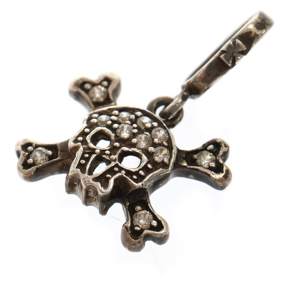 Loree Rodkin(ローリーロドキン) Small Flat Pave Skull ジルコニア スモールフラット スカル ペンダントトップ ネックレストップ シルバー