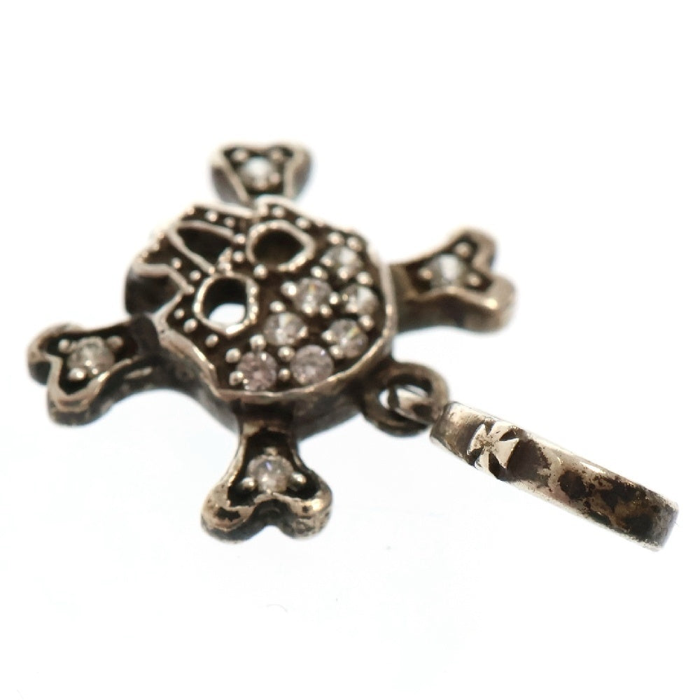 Loree Rodkin(ローリーロドキン) Small Flat Pave Skull ジルコニア スモールフラット スカル ペンダントトップ ネックレストップ シルバー
