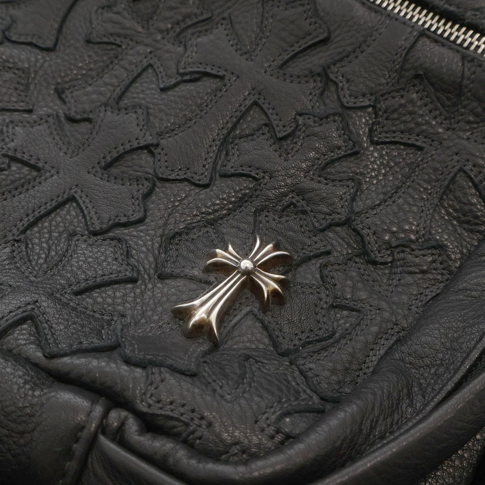 CHROME HEARTS(クロムハーツ) 7TH GRADE セメタリークロスパッチレザーリュック バックパック ブラック