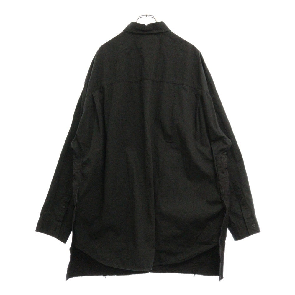 BALENCIAGA(バレンシアガ) UNISEX PATCHED CARGO SHIRT カーゴポケット付き ボタンダウンシャツジャケット ブラック 720102 TNP04