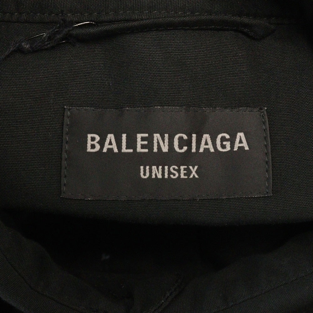 BALENCIAGA(バレンシアガ) UNISEX PATCHED CARGO SHIRT カーゴポケット付き ボタンダウンシャツジャケット ブラック 720102 TNP04