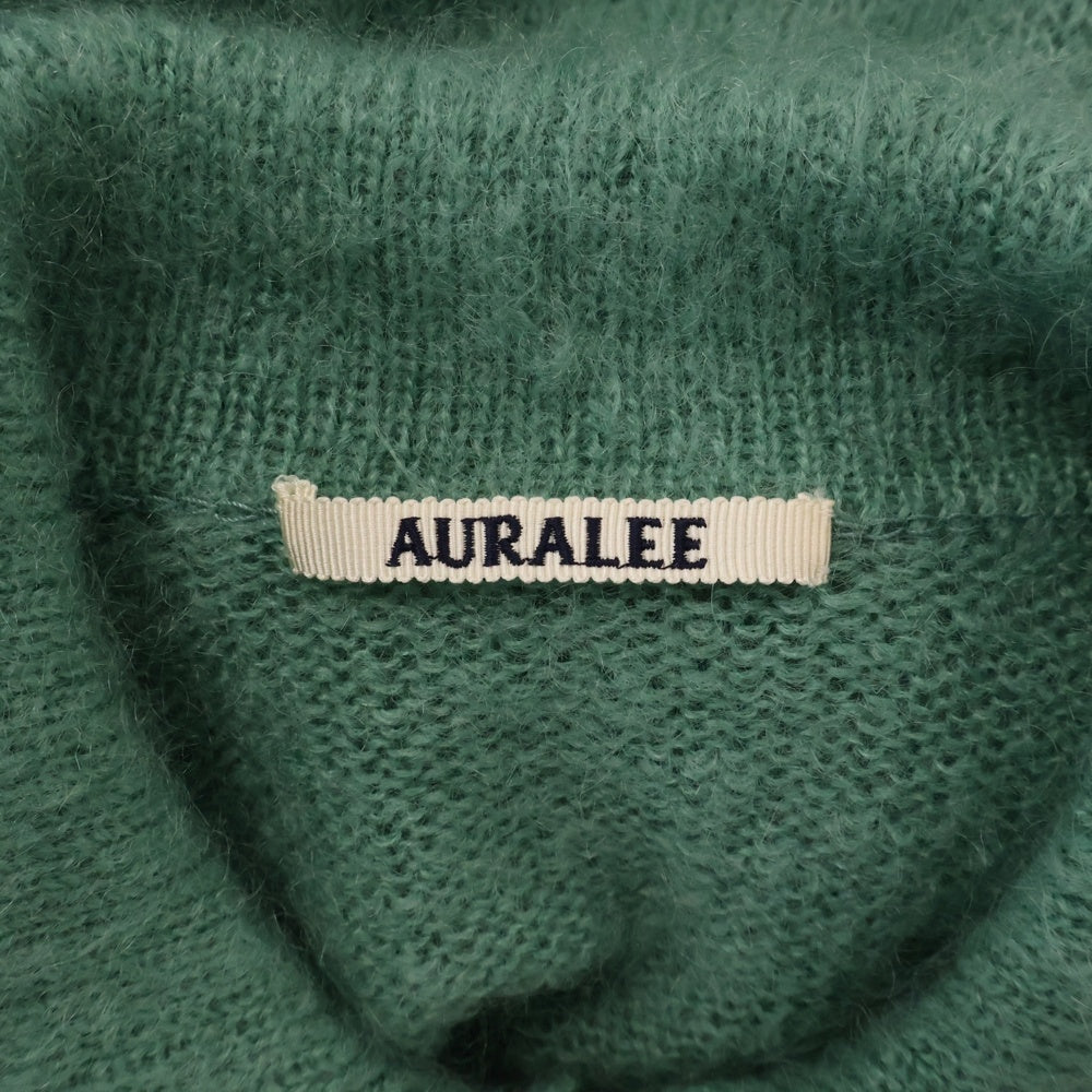 AURALEE(オーラリー) 23AW BRUSHED SUPER KID MOHAIR KNIT POLO GREEN モヘヤ ニット ポロ グリーン A23AP03KM