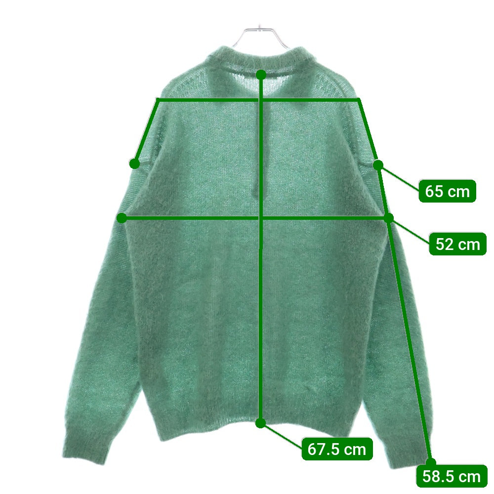 AURALEE(オーラリー) 23AW BRUSHED SUPER KID MOHAIR KNIT POLO GREEN モヘヤ ニット ポロ グリーン A23AP03KM