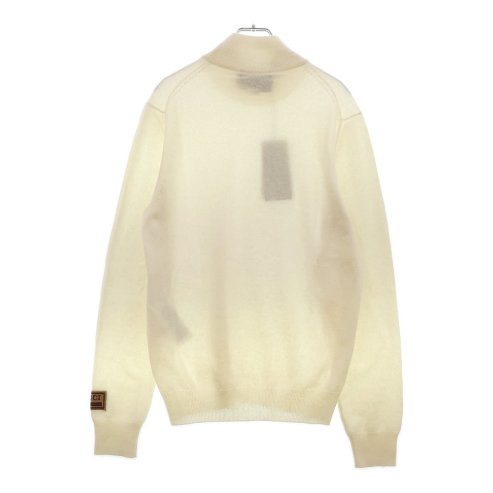 GUCCI(グッチ) アームロゴ ハイネックカシミヤニット セーター ホワイト 694752