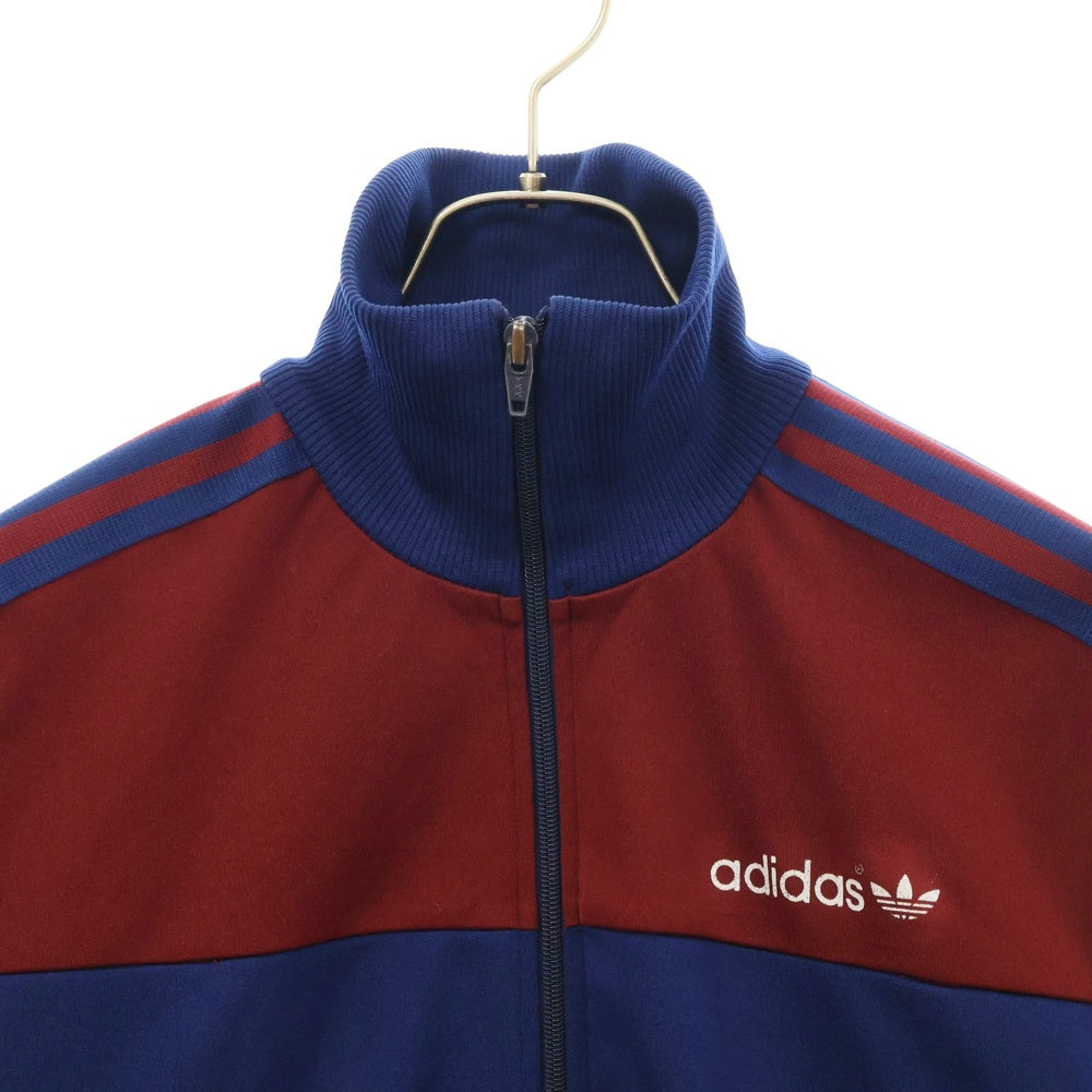 adidas(アディダス) バイカラーロゴプリントトラックジャケット ネイビー/バーガンディ