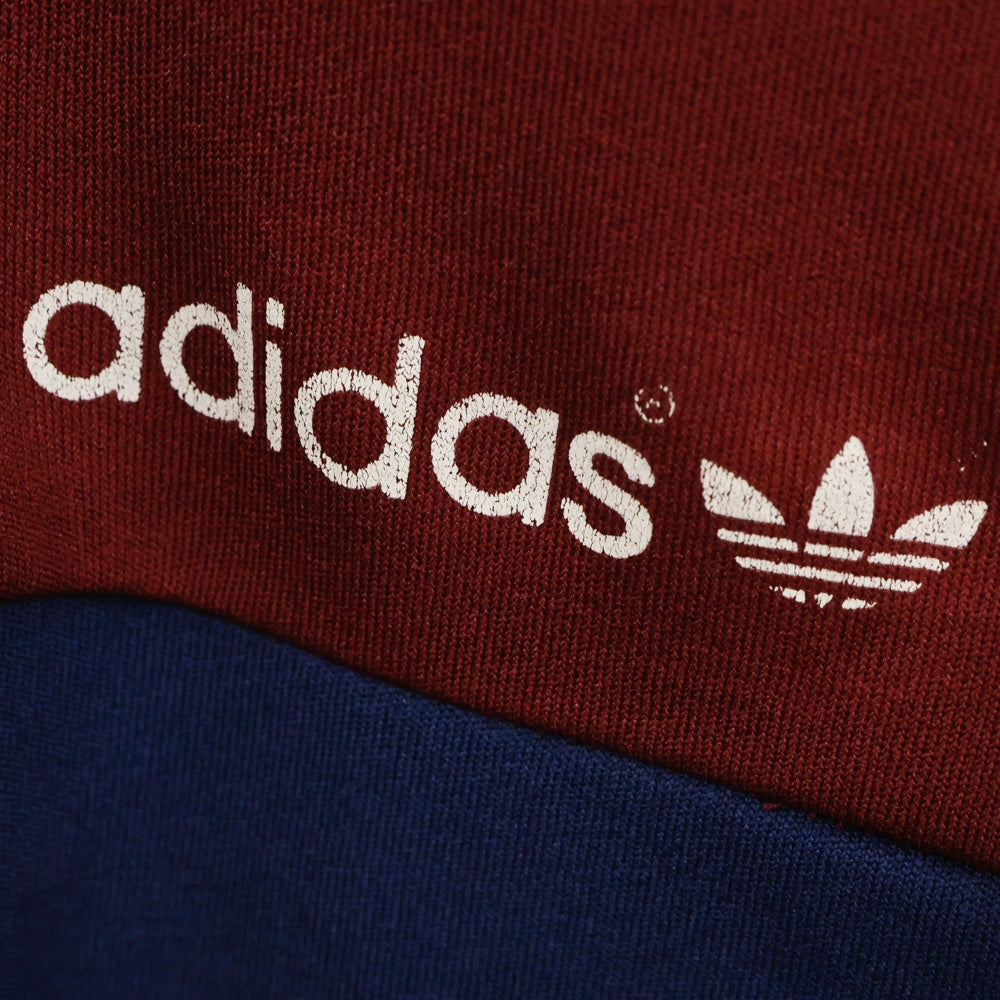 adidas(アディダス) バイカラーロゴプリントトラックジャケット ネイビー/バーガンディ