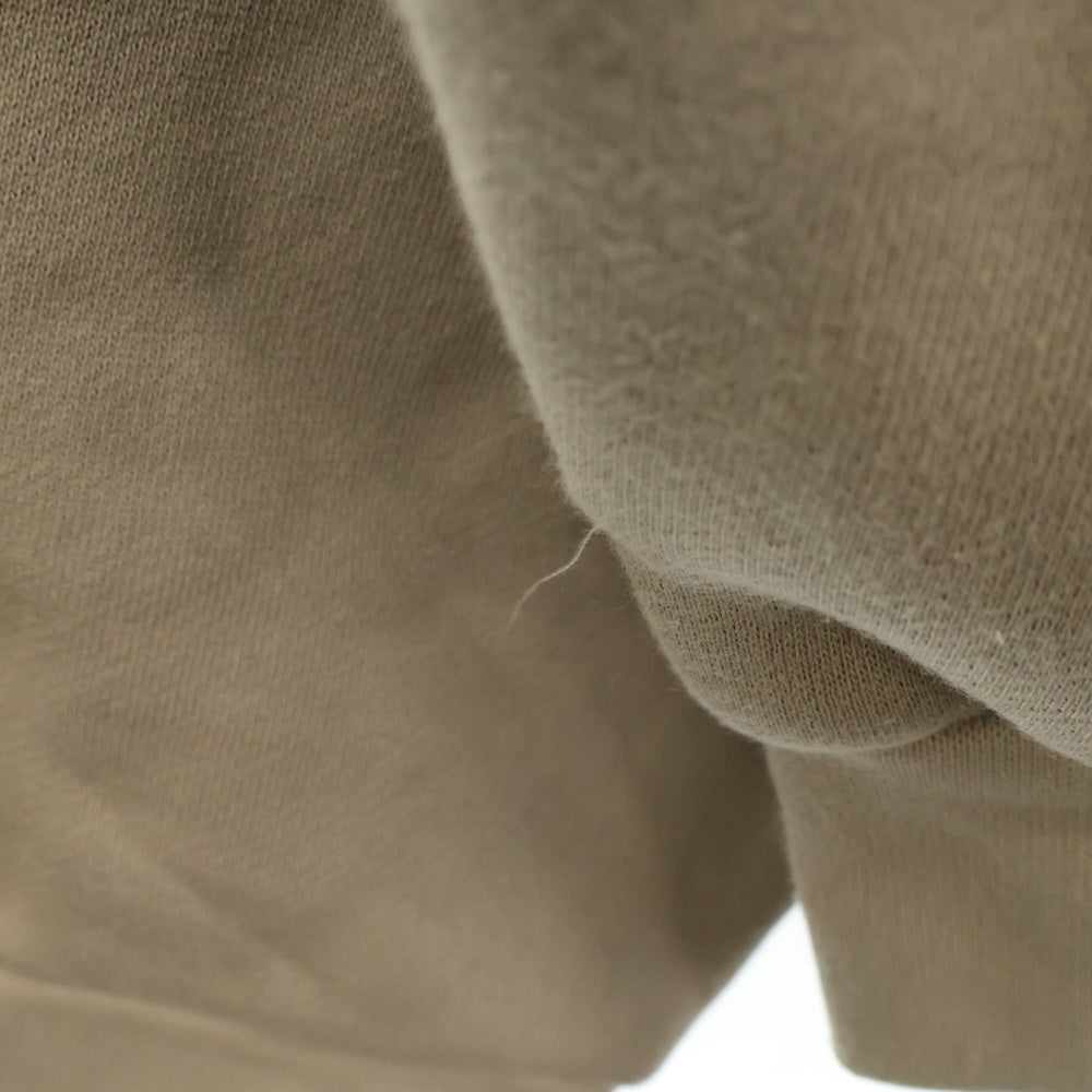 FEAR OF GOD ESSENTIALS(フィアオブゴッド エッセンシャルズ) HOODIE フロントラバーロゴ ナイロン切替 プルオーバースウェットパーカー フーディー ベージュ