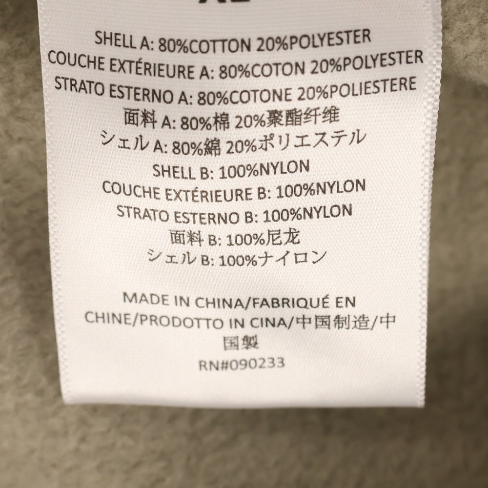 FEAR OF GOD ESSENTIALS(フィアオブゴッド エッセンシャルズ) HOODIE フロントラバーロゴ ナイロン切替 プルオーバースウェットパーカー フーディー ベージュ