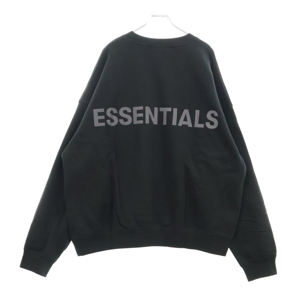 FEAR OF GOD ESSENTIALS(フィアオブゴッド エッセンシャルズ) SWEATSHIRT リフレクターロゴ クルーネックスウェットトレーナー ブラック