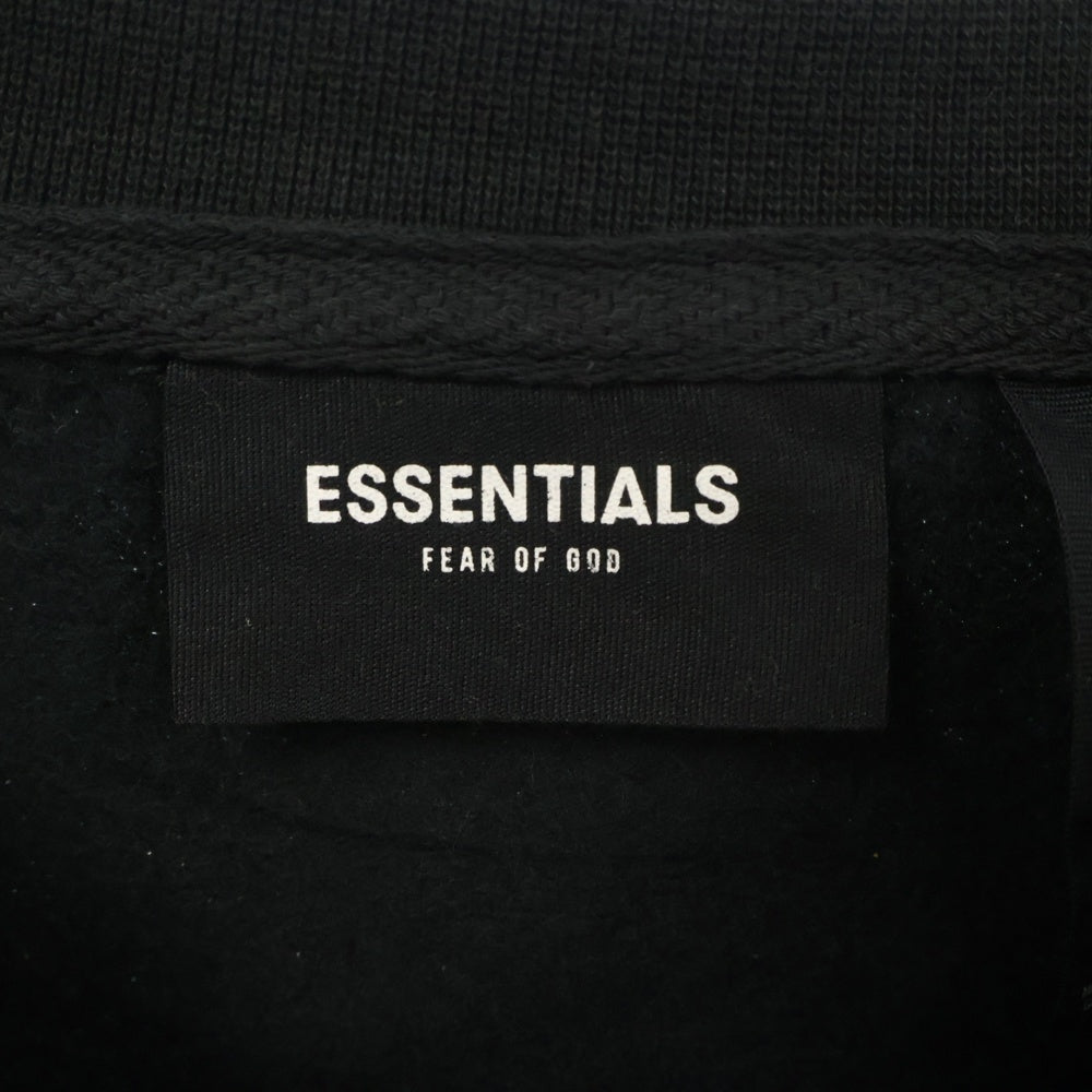 FEAR OF GOD ESSENTIALS(フィアオブゴッド エッセンシャルズ) SWEATSHIRT リフレクターロゴ クルーネックスウェットトレーナー ブラック