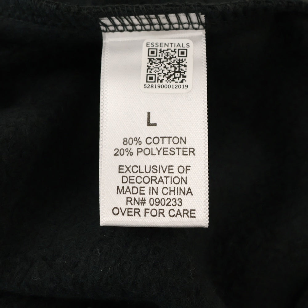 FEAR OF GOD ESSENTIALS(フィアオブゴッド エッセンシャルズ) SWEATSHIRT リフレクターロゴ クルーネックスウェットトレーナー ブラック