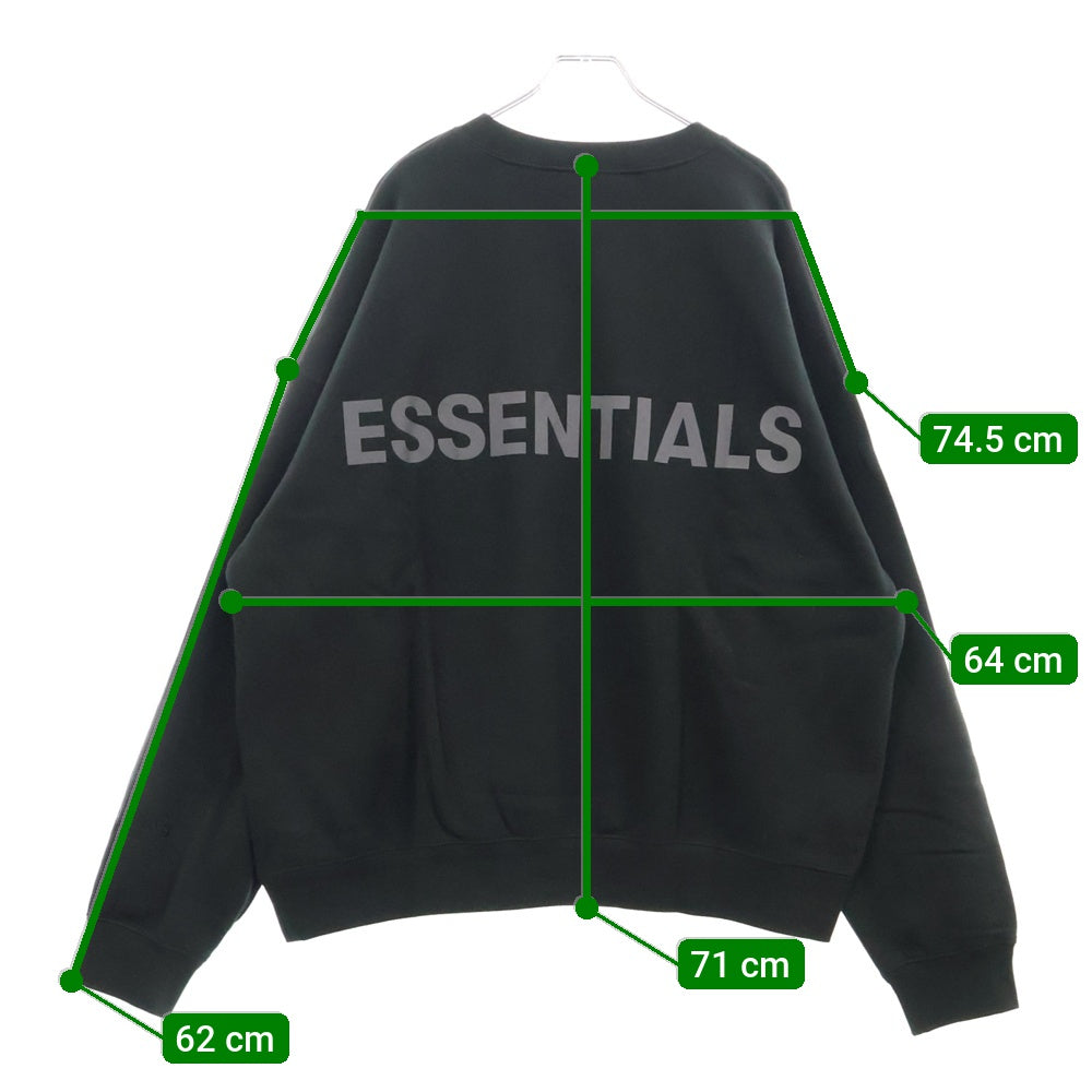 FEAR OF GOD ESSENTIALS(フィアオブゴッド エッセンシャルズ) SWEATSHIRT リフレクターロゴ クルーネックスウェットトレーナー ブラック