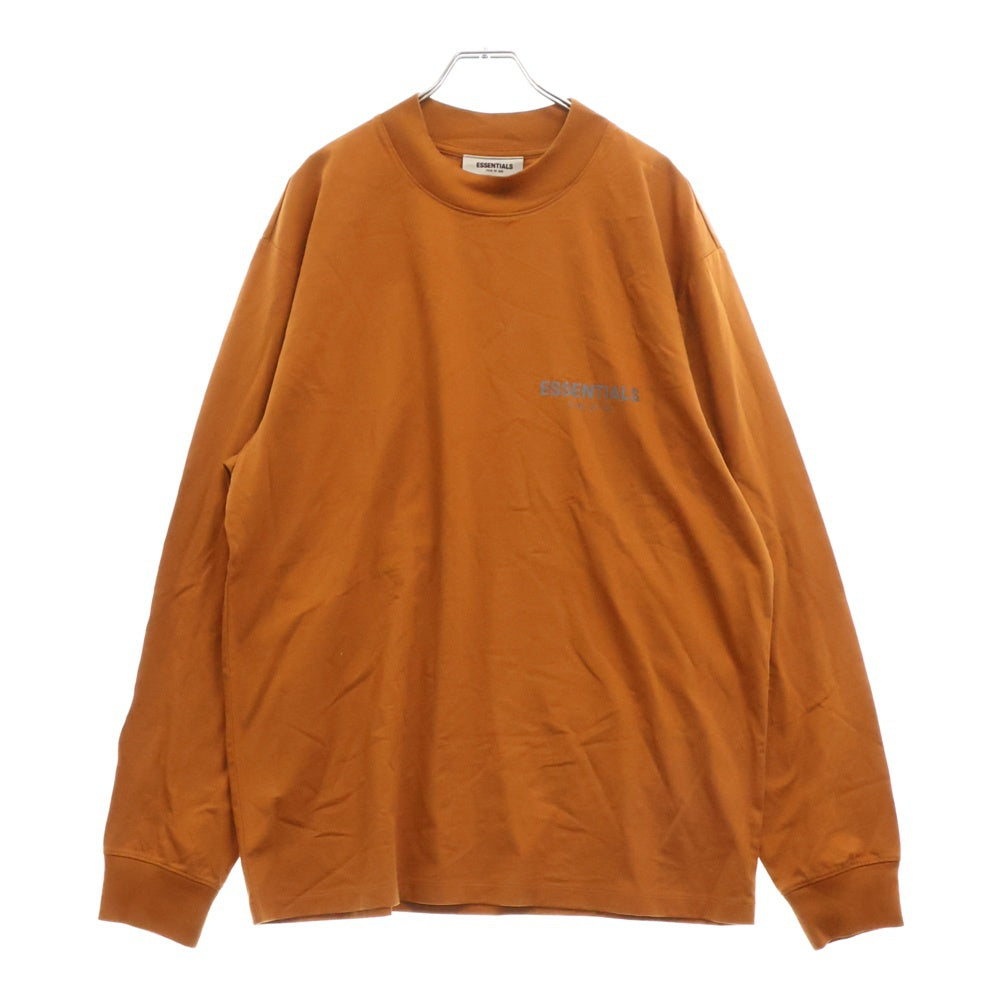 FEAR OF GOD ESSENTIALS(フィアオブゴッド エッセンシャルズ) L/S T-SHIRT リフレクターロゴ 長袖Tシャツ ロンT ブラウン