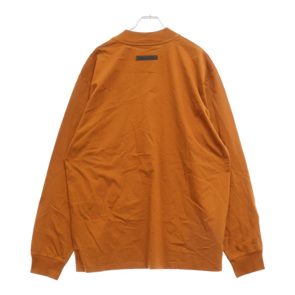 FEAR OF GOD ESSENTIALS(フィアオブゴッド エッセンシャルズ) L/S T-SHIRT リフレクターロゴ 長袖Tシャツ ロンT ブラウン