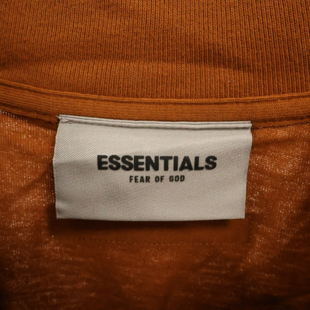 FEAR OF GOD ESSENTIALS(フィアオブゴッド エッセンシャルズ) L/S T-SHIRT リフレクターロゴ 長袖Tシャツ ロンT ブラウン