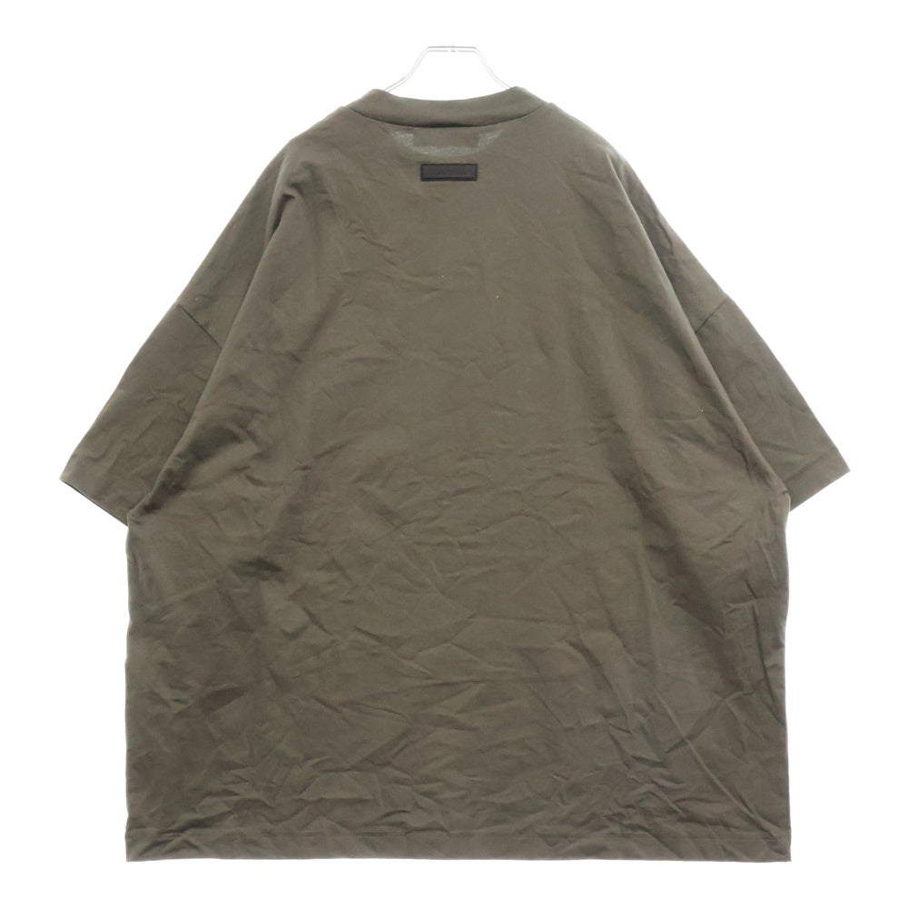FEAR OF GOD ESSENTIALS(フィアオブゴッド エッセンシャルズ) S/S T-SHIRT ラバーロゴプリント半袖Tシャツ カーキ
